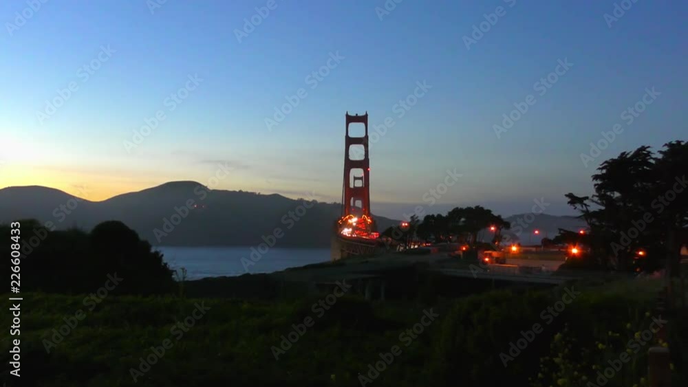 The Golden Gate Bridge at sunset, San Francisco, California, USA The Golden Gate Bridge at sunset, San Francisco, California, USA