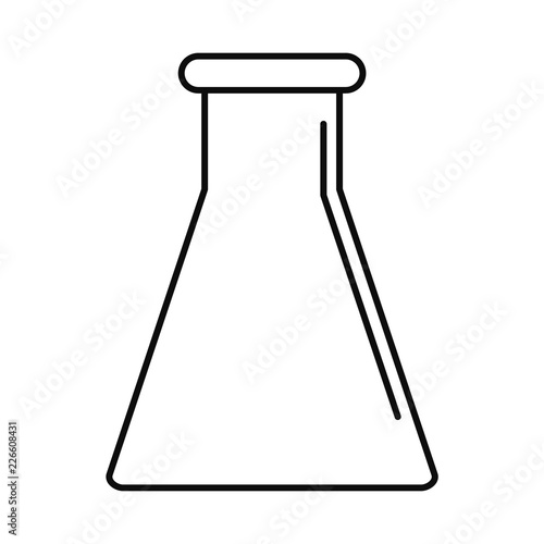 Glass flask icon. Outline illustration of glass flask vector icon for web design isolated on white background