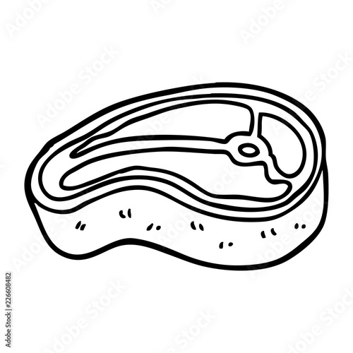 line drawing cartoon tasty steak