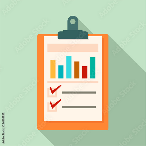 Checklist graph icon. Flat illustration of checklist graph vector icon for web design