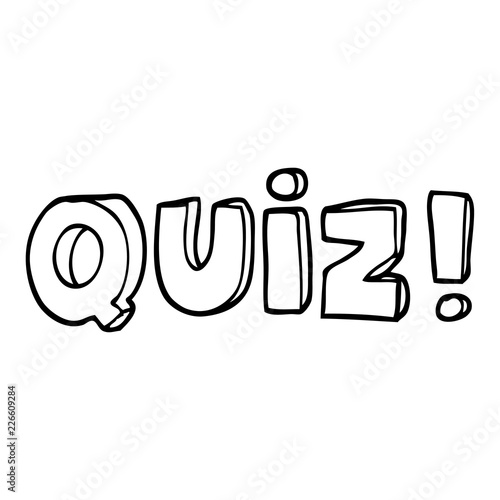 line drawing cartoon quiz font