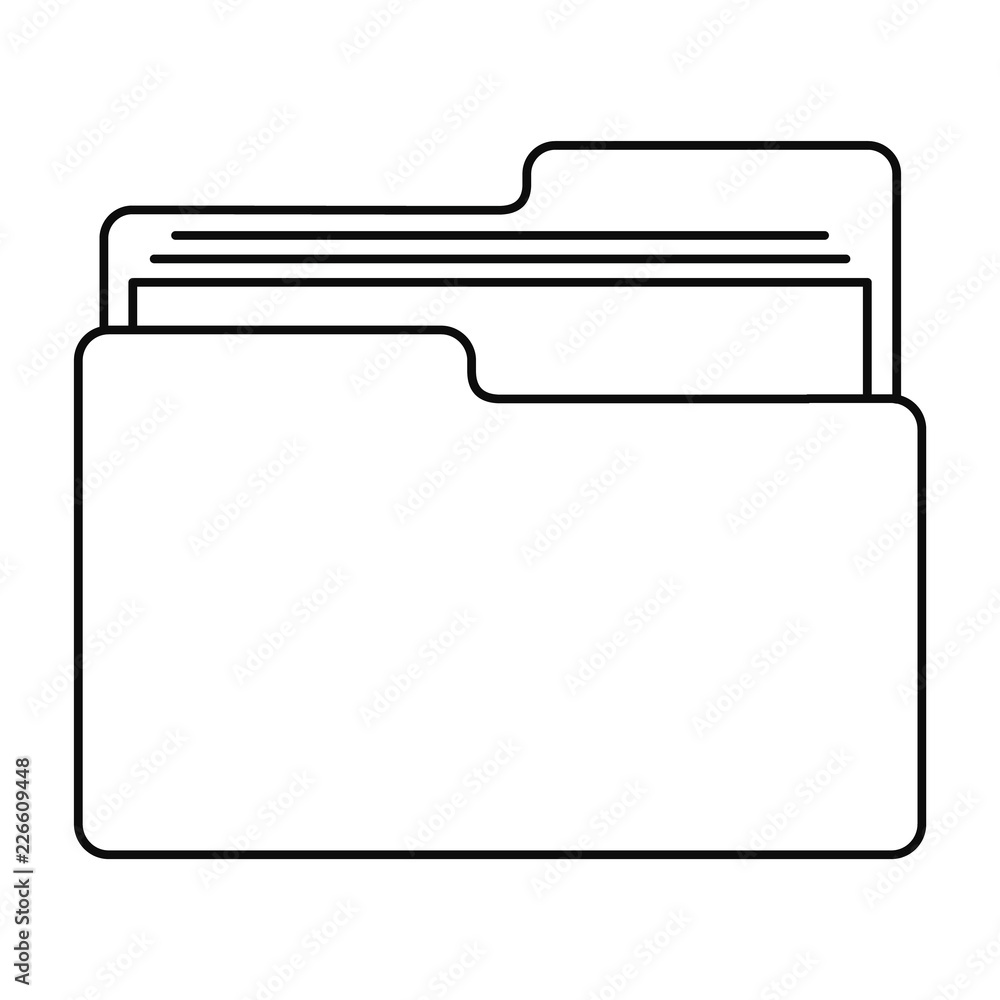 File folder icon. Outline illustration of file folder vector icon for web design isolated on white background File folder icon. Outline illustration of file folder vector icon for web design isolated on white background