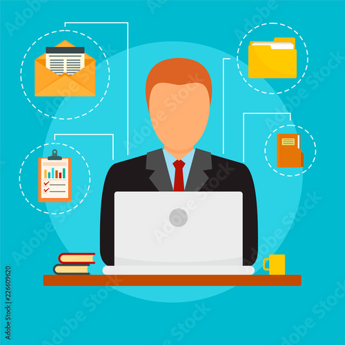 Plan accounting day concept background. Flat illustration of plan accounting day vector concept background for web design