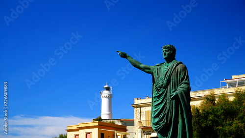 Konstfotografi Anzio, Italy, September 11, 2018:statue of Nero created by the sculptor Claudio