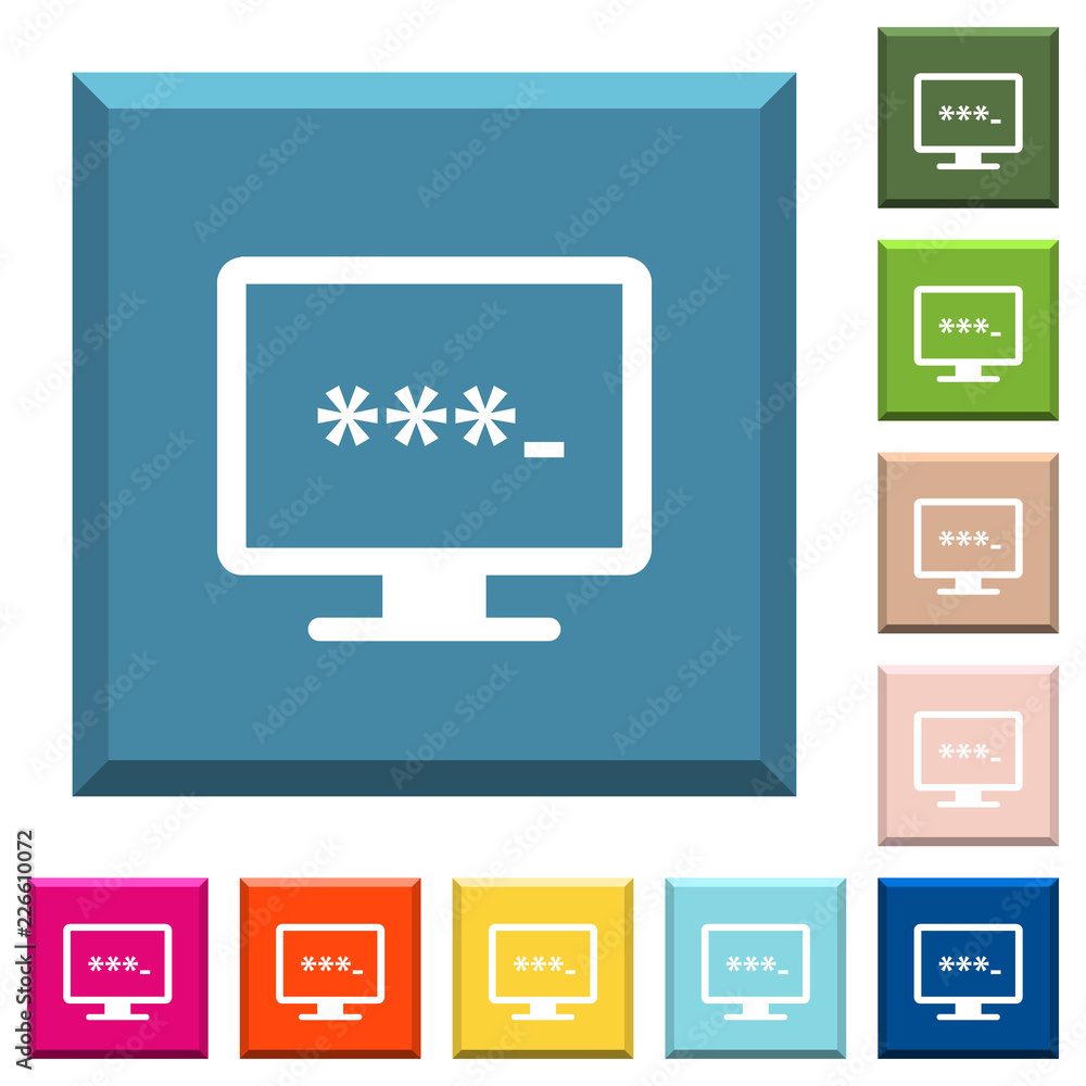 Entering to application white icons on edged square buttons Entering to application white icons on edged square buttons