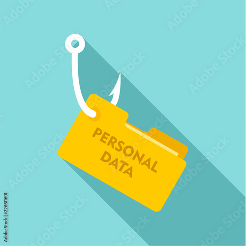 Phishing personal data icon. Flat illustration of phishing personal data vector icon for web design