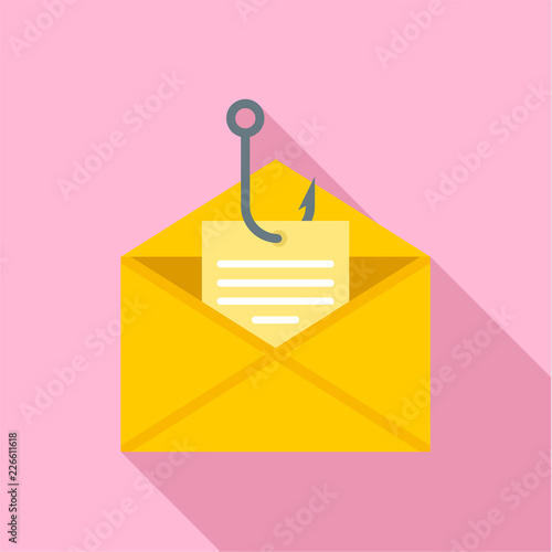 Phishing personal mail icon. Flat illustration of phishing personal mail vector icon for web design