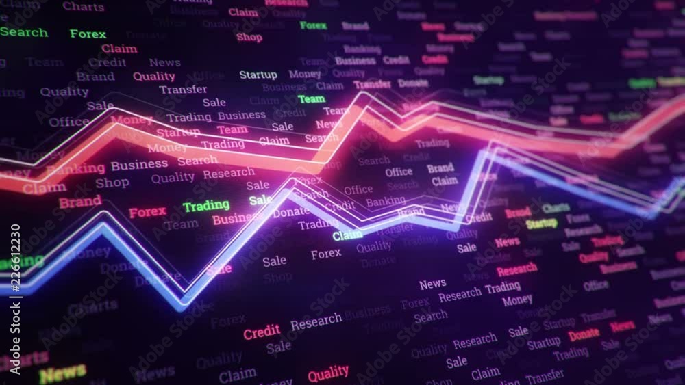 Technological background with growth of charts and graphs on binnary code backdrop. Symbols of business or finance with glowing glass surface. Seamless loop. Technological background with growth of charts and graphs on binnary code backdrop. Symbols of business or finance with glowing glass surface. Seamless loop.