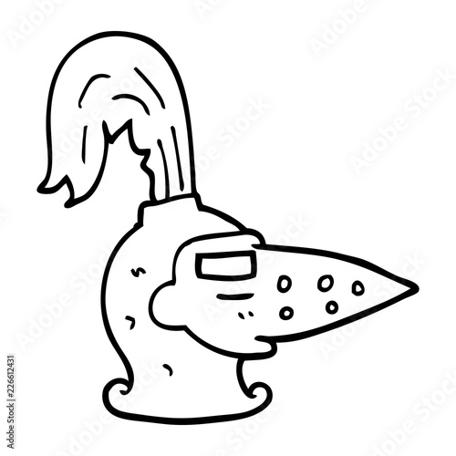 line drawing cartoon knights helmet