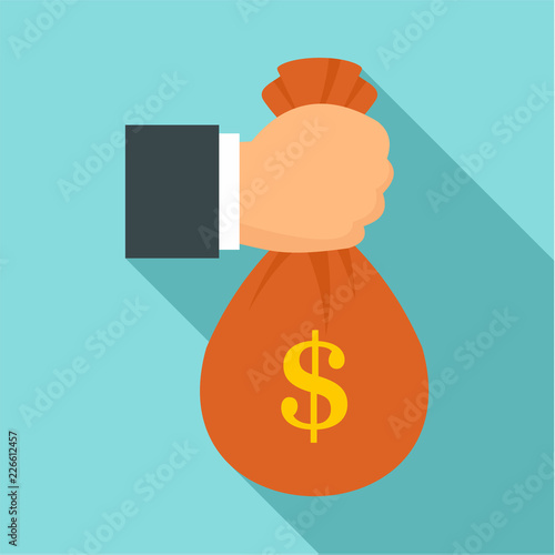Corruption money bag icon. Flat illustration of corruption money bag vector icon for web design