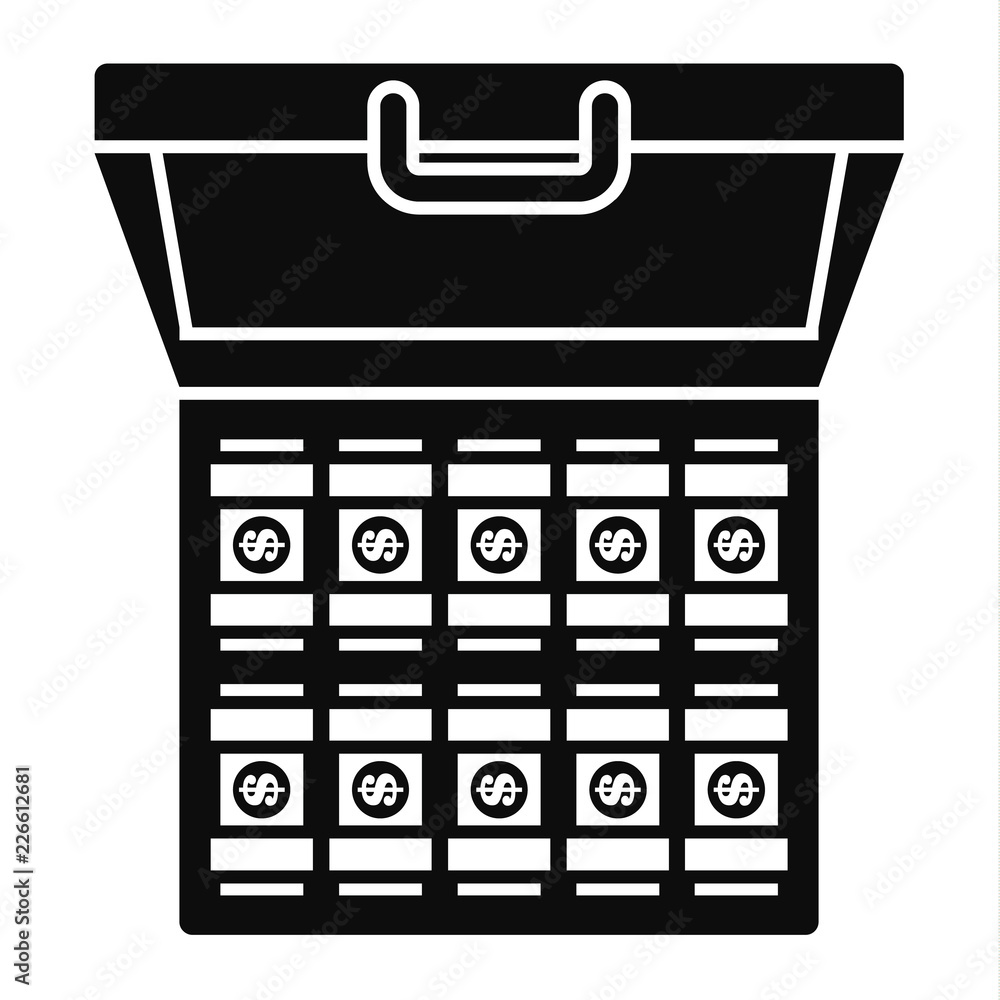 Bribery money case icon. Simple illustration of bribery money case vector icon for web design isolated on white background Bribery money case icon. Simple illustration of bribery money case vector icon for web design isolated on white background