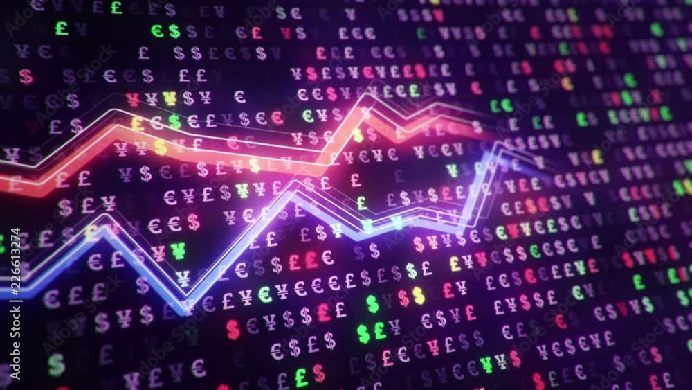 Technological background with growth of charts and graphs on binnary code backdrop. Symbols of business or finance with glowing glass surface. Seamless loop. Technological background with growth of charts and graphs on binnary code backdrop. Symbols of business or finance with glowing glass surface. Seamless loop.