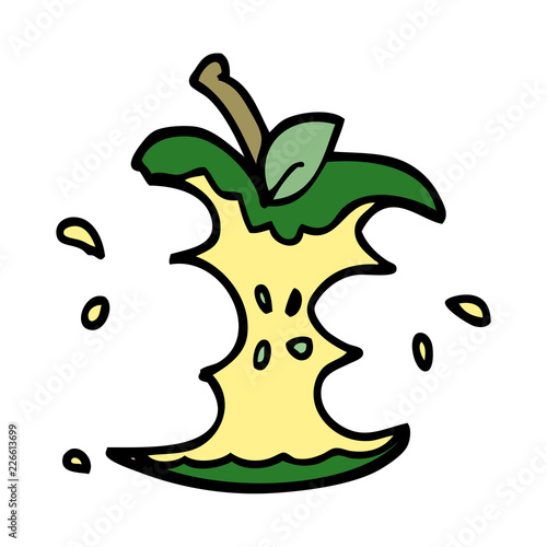 cartoon doodle juicy bitten apple