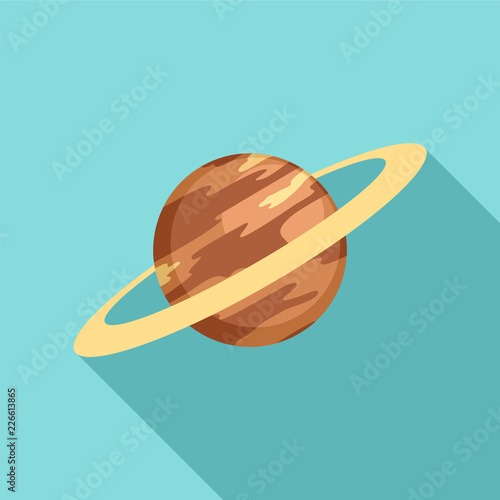 Saturn planet icon. Flat illustration of saturn planet vector icon for web design