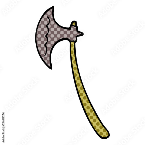 cartoon doodle medieval axe