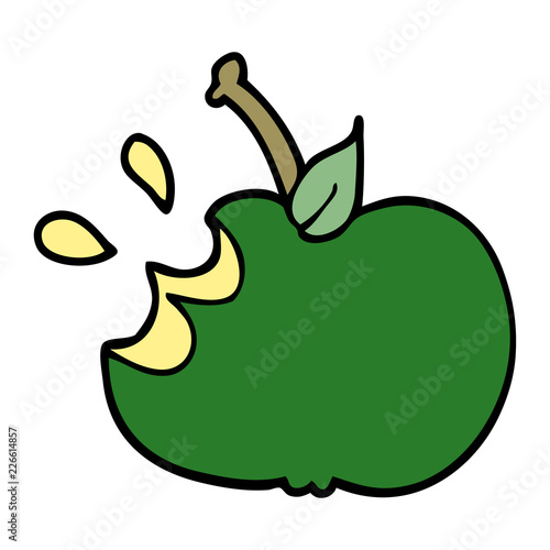 cartoon doodle juicy bitten apple