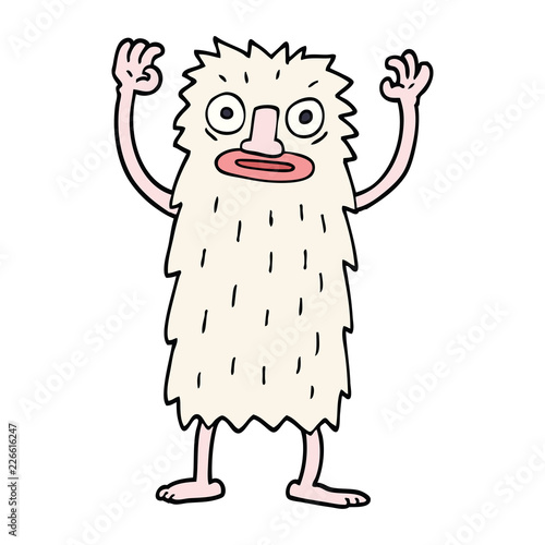 cartoon doodle yeti monster