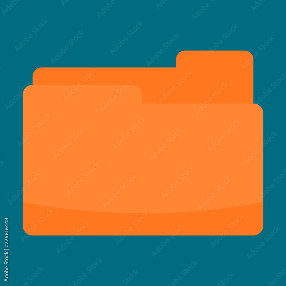 Orange folder icon. Flat illustration of orange folder vector icon for web design Orange folder icon. Flat illustration of orange folder vector icon for web design