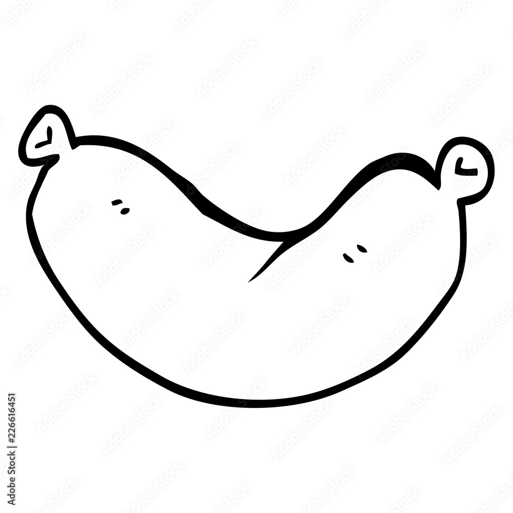 line drawing cartoon of a sausage line drawing cartoon of a sausage