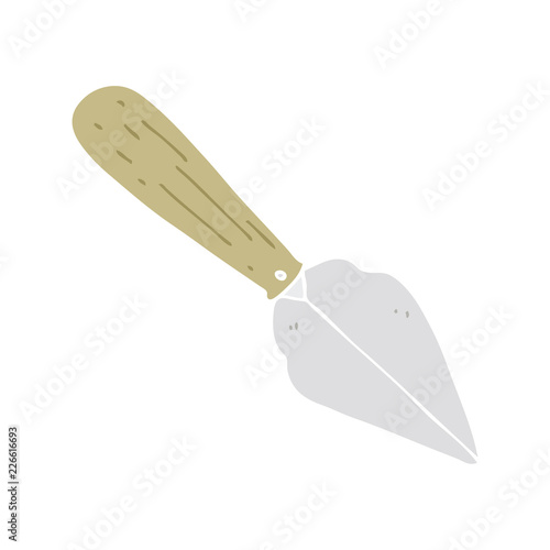 flat color style cartoon garden trowel