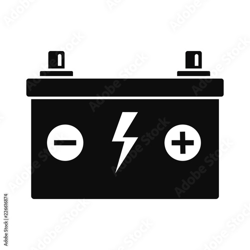 Car battery icon. Simple illustration of car battery vector icon for web design isolated on white background