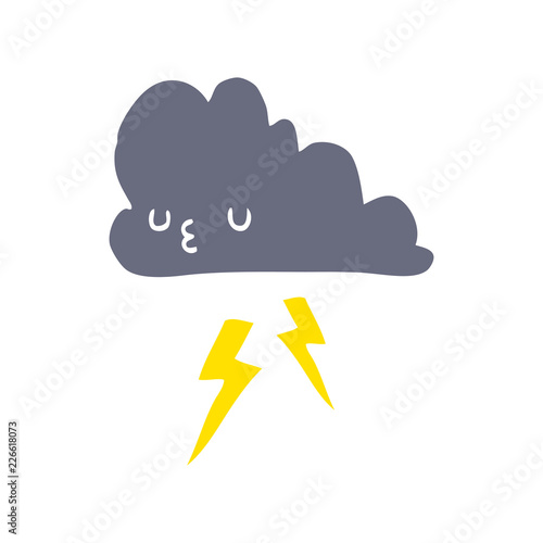 flat color style cartoon storm cloud