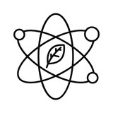 Leaf atom icon. Outline illustration of leaf atom vector icon for web design isolated on white background