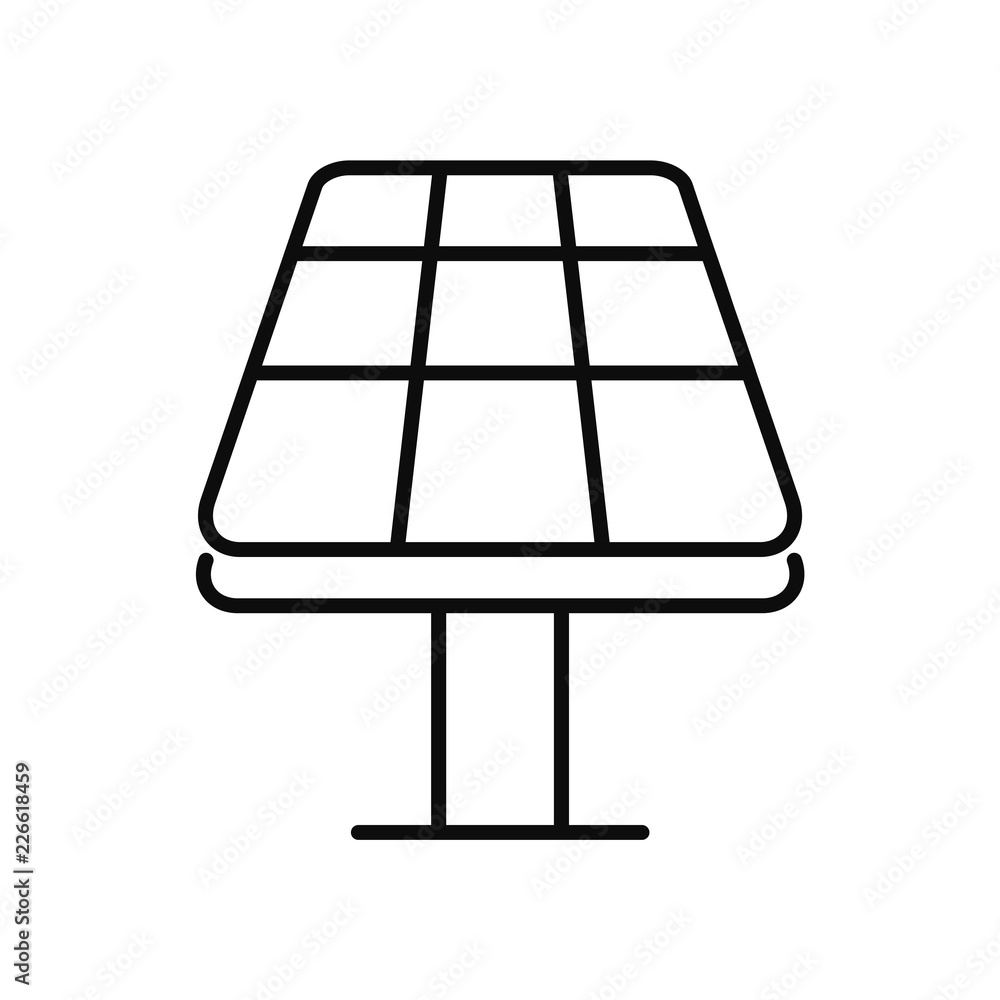 Sun panel icon. Outline illustration of sun panel vector icon for web design isolated on white background