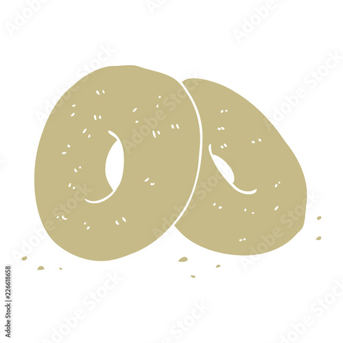 flat color illustration of a cartoon bagels