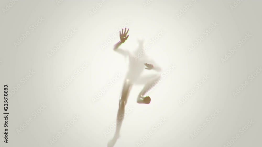 Abstract background with animation of crawl human behind the glass surface. Animation of seamless loop. Abstract background with animation of crawl human behind the glass surface. Animation of seamless loop.