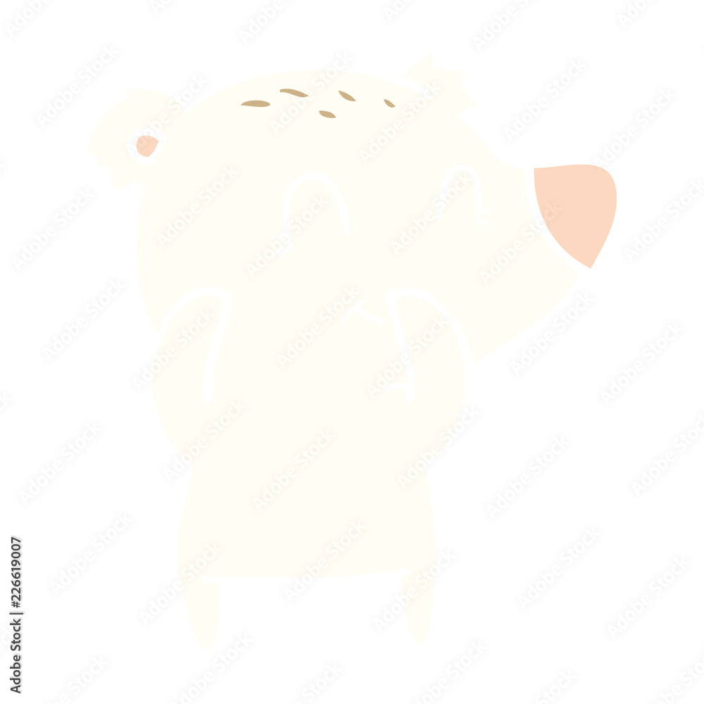 giggling polar bear flat color style cartoon giggling polar bear flat color style cartoon