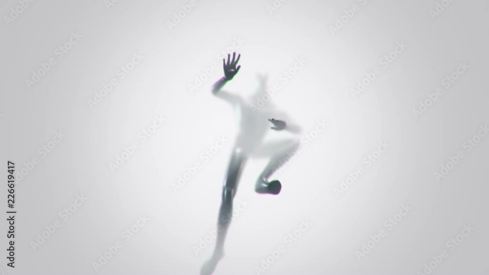 Abstract background with animation of crawl human behind the glass surface. Animation of seamless loop. Abstract background with animation of crawl human behind the glass surface. Animation of seamless loop.