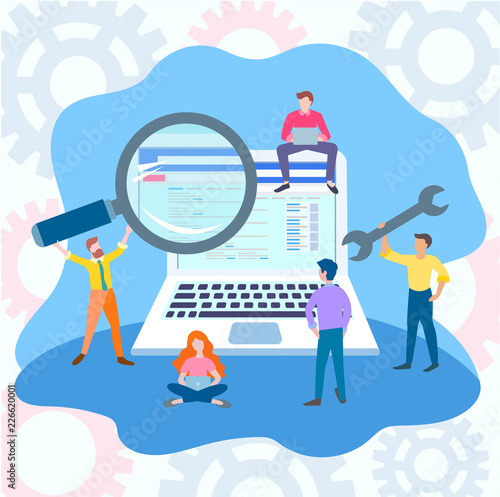 Repair and configuration of computers concept.