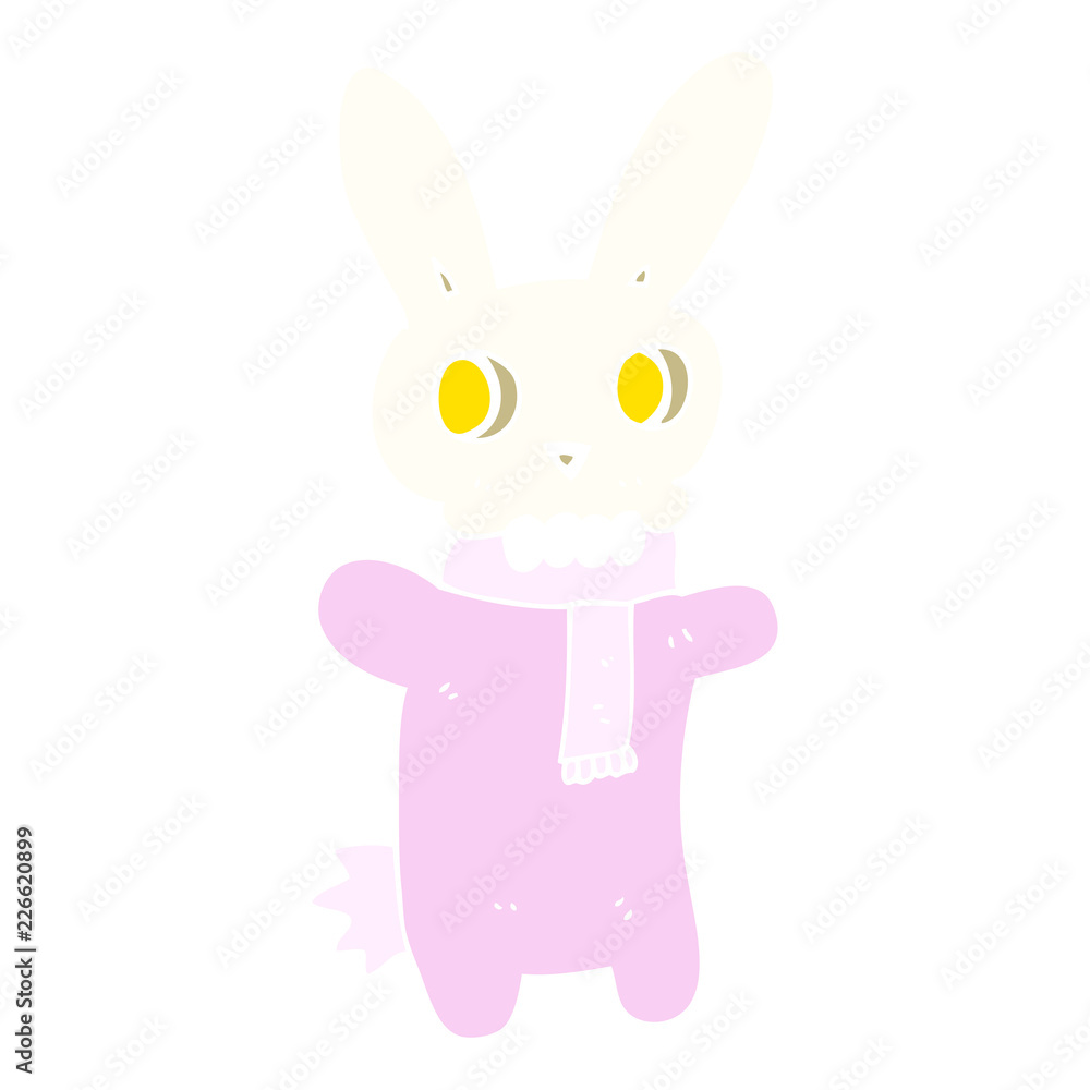flat color illustration of a cartoon spooky skull rabbit flat color illustration of a cartoon spooky skull rabbit