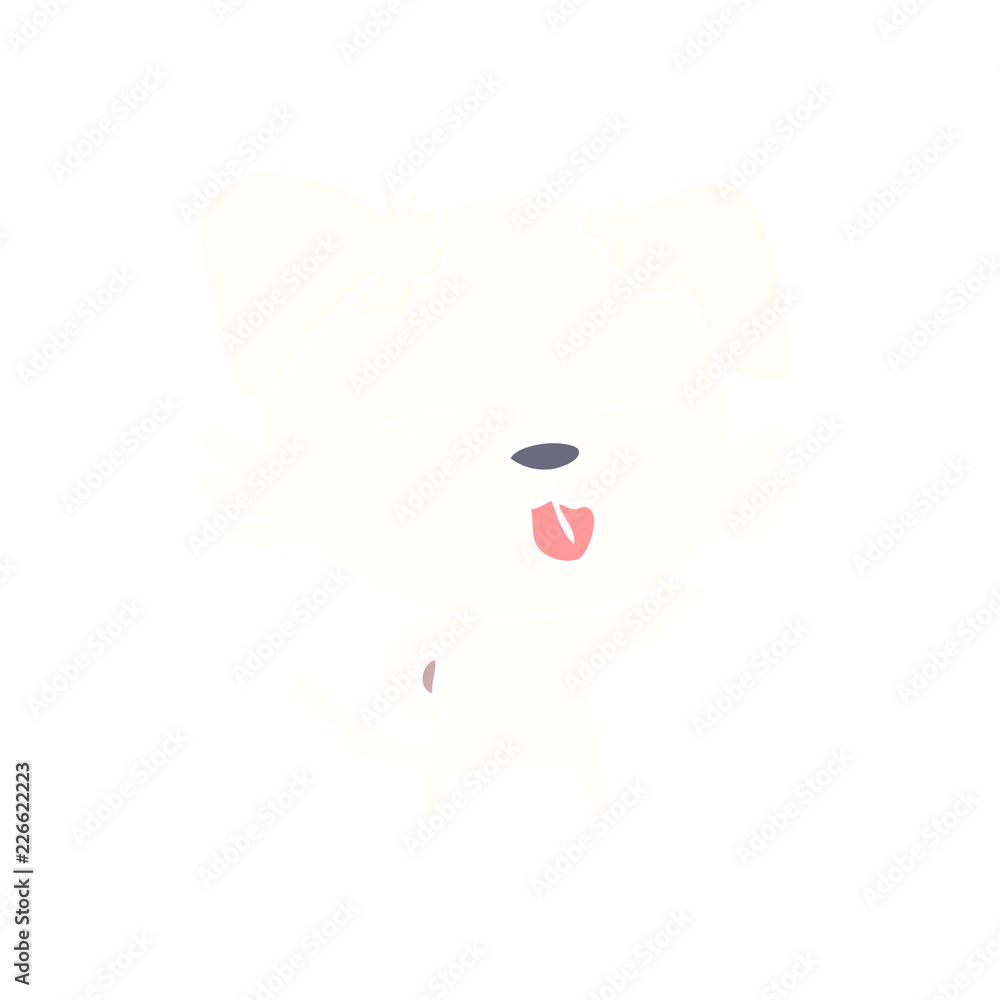 flat color style cartoon dog sticking out tongue flat color style cartoon dog sticking out tongue