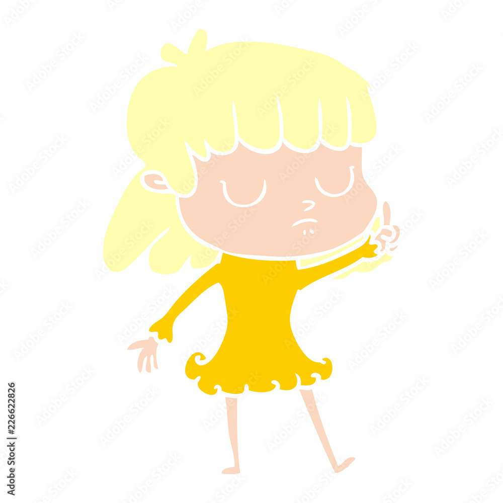 flat color style cartoon indifferent woman flat color style cartoon indifferent woman