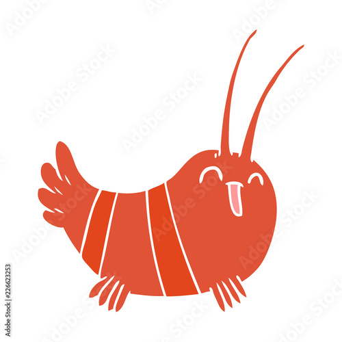 flat color style cartoon crayfish