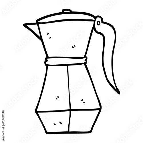 line drawing cartoon stove top espresso maker
