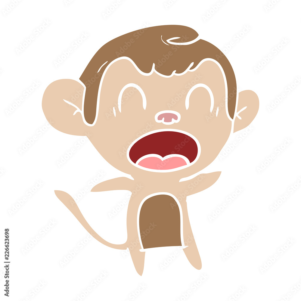 shouting flat color style cartoon monkey shouting flat color style cartoon monkey