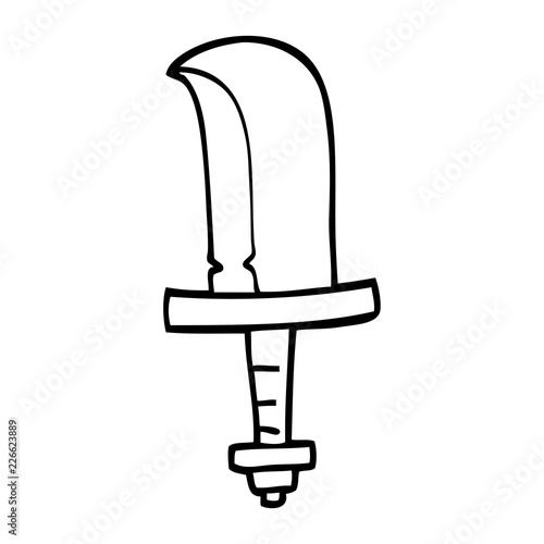 line drawing cartoon old dagger