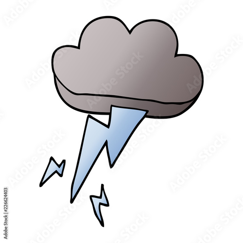 cartoon doodle thunder and lightening