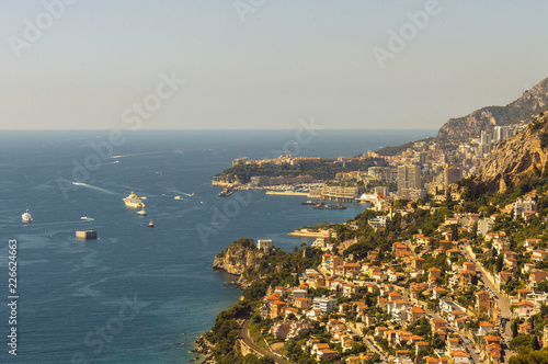 Fototapeta Naklejka Na Ścianę i Meble -  Panoramic view of the Gulf of Cabbé and Montecarlo Monaco