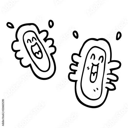 line drawing cartoon happy germs