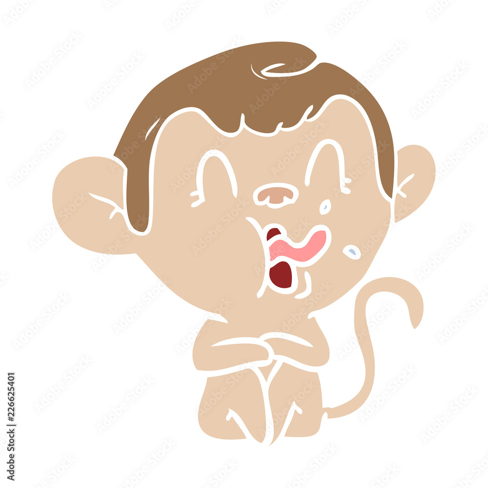 crazy flat color style cartoon monkey crazy flat color style cartoon monkey