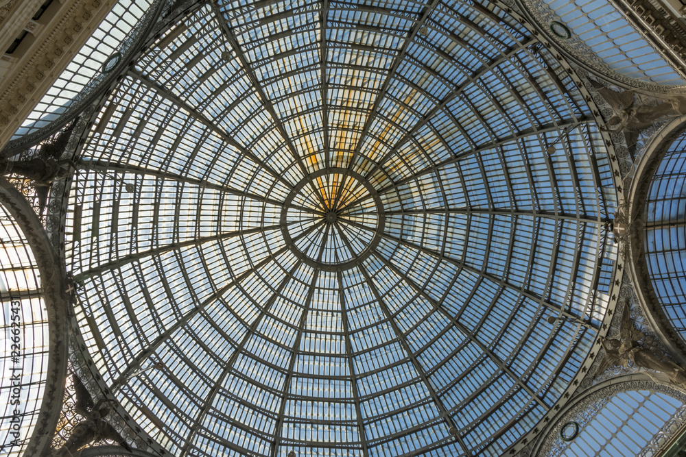 Glass roof of Galleria Umberto Naples Italy