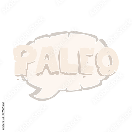 paleo flat color illustration of a cartoon sign