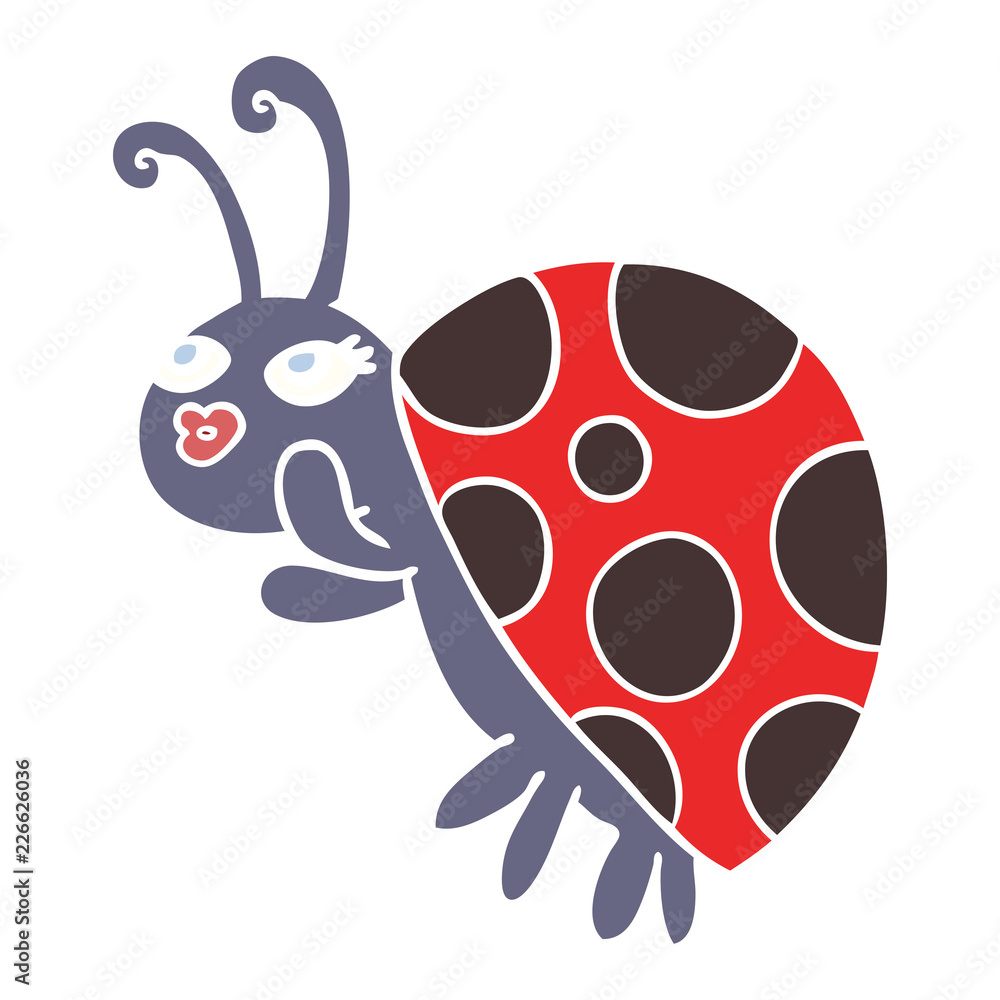 flat color style cartoon ladybug flat color style cartoon ladybug