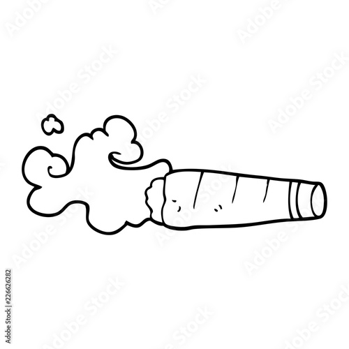 line drawing cartoon smoking cigar