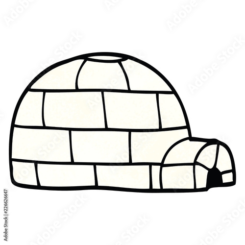 cartoon doodle ice igloo