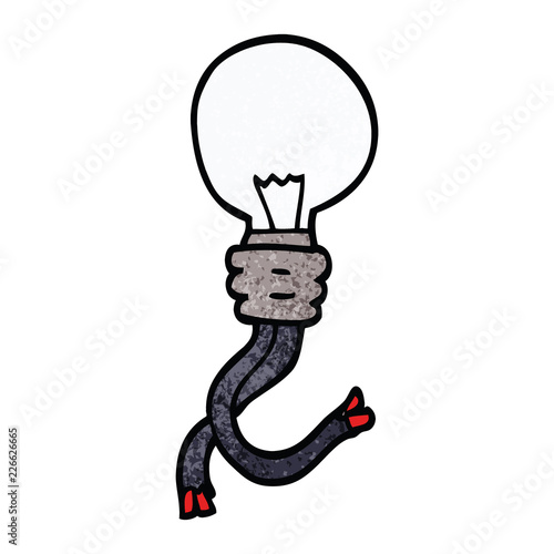 cartoon doodle electric light bulb